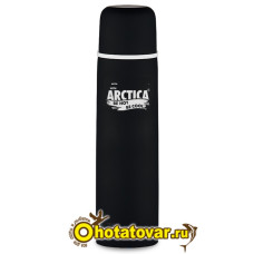 Термос "Арктика" с узким горлом с кнопкой 103-1000К черный, 1 л