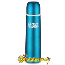 Термос "Арктика" с узким горлом 103-500К бирюзовый с кнопкой, 0.5 л