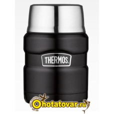 Термос для еды с ложкой Thermos SK 3000 BK Matt Black, 0.47 л
