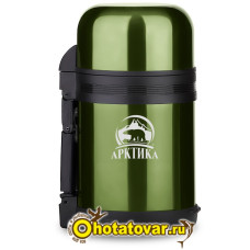 Термос "Арктика" с широким горлом универсальный 202-1000 болотный , 1 л