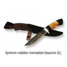 Нож дамасская сталь Ястреб, черный граб Нож дамасская сталь Ястреб, черный граб