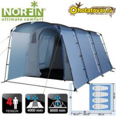 Кемпинговая 4-х местная палатка для туризма Norfin Family Malmo 4 (дуговая)