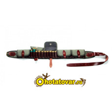 Патронташ закрытый из ткани кордура с газырями и ремнём из натуральной кожи Vektor