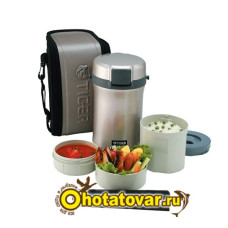 Термос для еды с контейнерами Tiger LWU-B170 Warm Silver