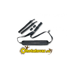 VEKTOR Ремень тактический трехточечный черный с плечевой накладкой