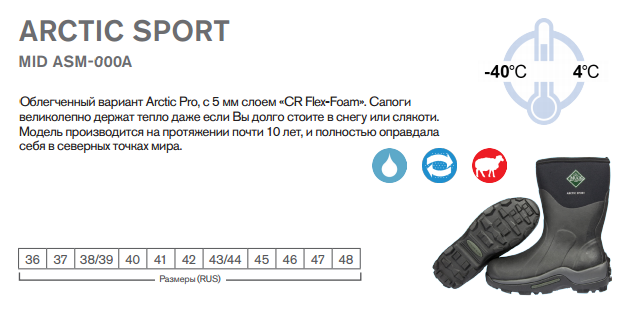 Зимние сапоги MuckBoot ASM-000A Arctiс Sport короткие